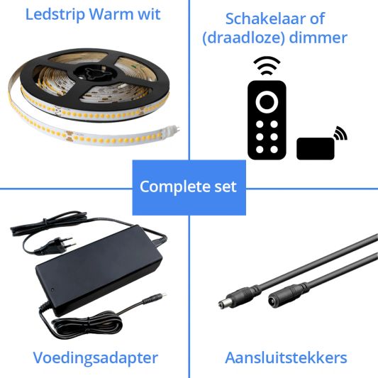 Led Streifen 22 Meter warmweiß - Komplettes Set Premium Plus - 240 Leds pro Meter