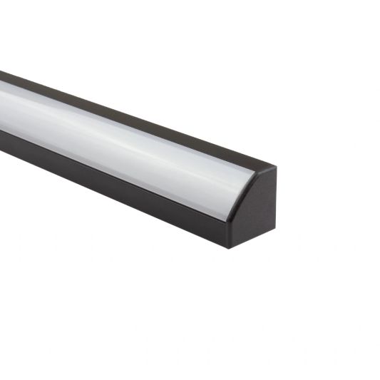 Led Streifen Eckprofil schwarz - Slim line - komplett inklusiv Abschlusskappe 2 Meter