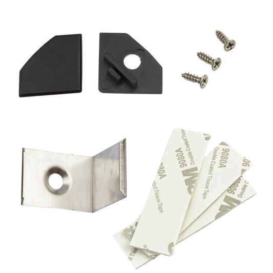 Led Streifen Eckprofil schwarz - Slim line - komplett inklusiv Abschlusskappe 1 Meter