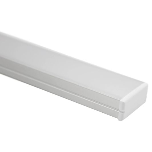 Led Streifen Profil breit Aufbau tiefes Modell - komplett inklusiv Abschlusskappe 1 Meter