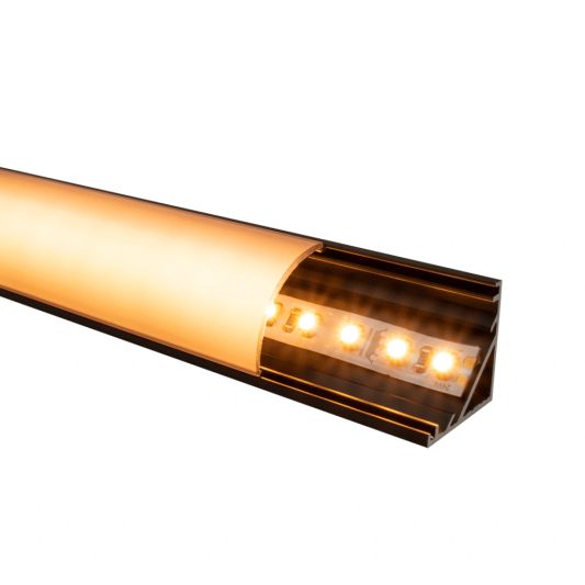 Led Streifen Profil Ecke in schwarz - Slim line - komplett inklusiv Abschlusskappe 4 Meter