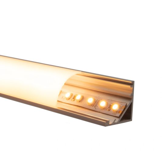 Led Streifen Profil Ecke Slim line - komplett mit Abschlusskappe 2 Meter