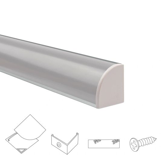Led Streifen Profil Ecke Slim line - komplett mit Abschlusskappe 2 Meter