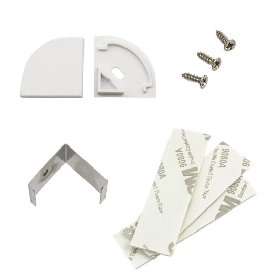 Led Streifen Profil Ecke Slim line - komplett mit Abschlusskappe 3 Meter