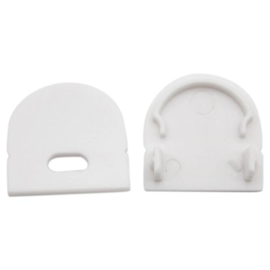 LED Streifen Aufbauprofil breites Modell - komplett inklusiv runde Abschlusskappe 1 Meter