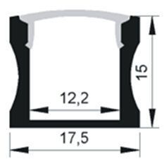 LED Streifen Aufbauprofil hohes Modell - komplett inklusiv Abschlusskappe 10 Meter 15 mm