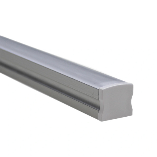 LED Streifen Aufbauprofil hohes Modell - komplett inklusiv Abschlusskappe 1 Meter 15 mm