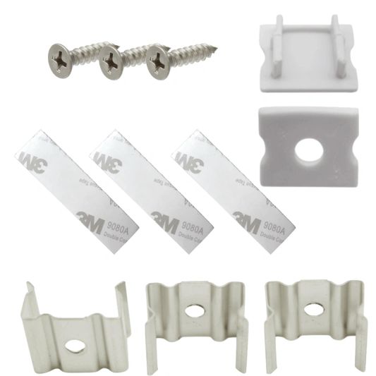 LED Streifen Aufbauprofil hohes Modell - komplett inklusiv Abschlusskappe 1 Meter 15 mm