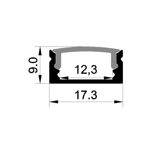 Loses LED Profil 1,5 Meter Aufbau niedrig 8 mm slim line
