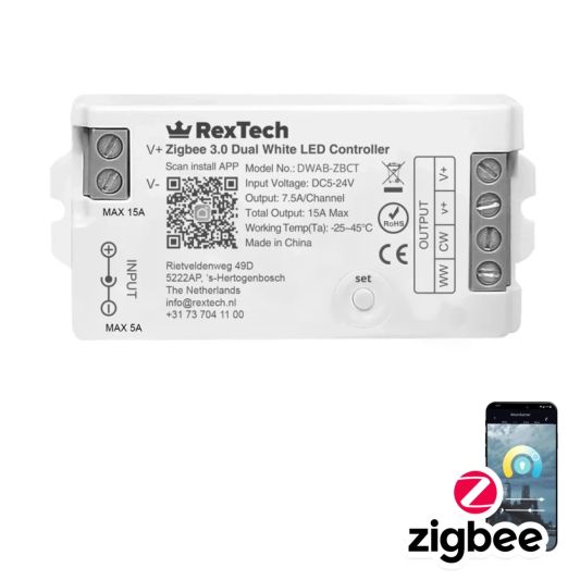 Loser Zigbee Controller für Dual White LED Streifen zu bedienen via App