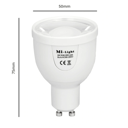 Milight LED Spot Set Dual White mit WLAN Modul 5 Watt GU10