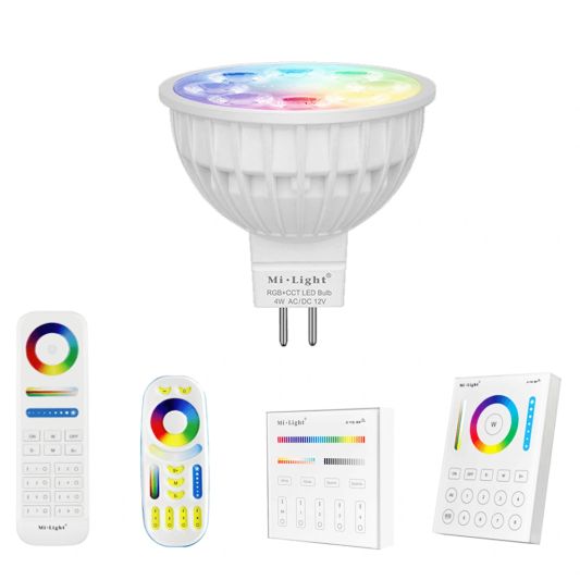 RGBWW LED Strahler mit Fernbedienung 4W MR16 Fassung 1 bis 4 Strahler