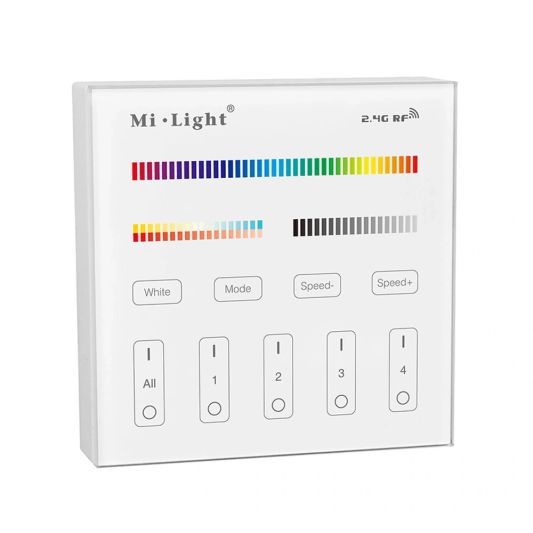 Milight Touch-Wandpanel 230V + 4-Zonen Controller für RGBWW LED Streifen – Komplettset