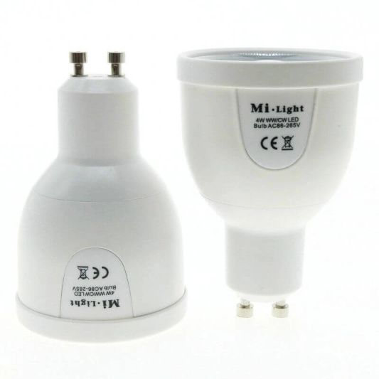 WLAN Set mit 1 bis 4 RGBW LED Strahler 5W GU10 Fassung