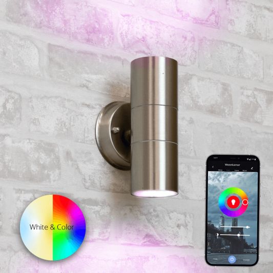 moderne stehleuchte fuer den aussenbereich mit e27 zigbee led gluehbirne