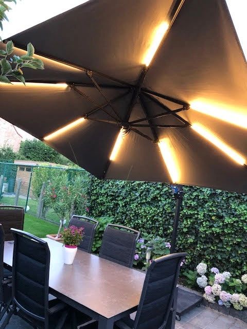 Sonnenschirmbeleuchtung LED Streifen Set Warmweiß - 4 LED Streifen