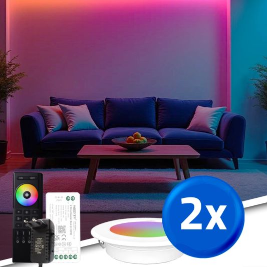 RexTech 2er-Pack RGBWW Spot-Set Weiß