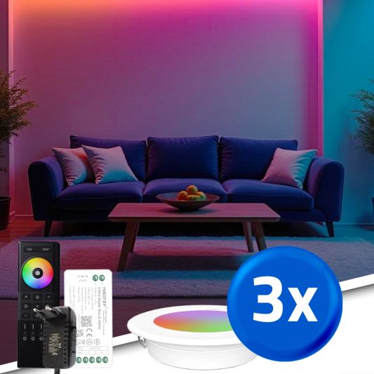 RexTech 3er-Pack RGBWW Spot-Set Weiß