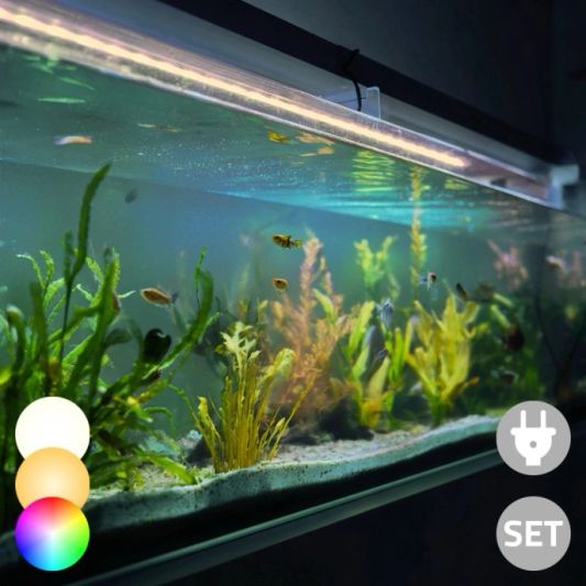 RGB LED Streifen + 2x einfarbiger Streifen 200 - 250 cm komplettes Set