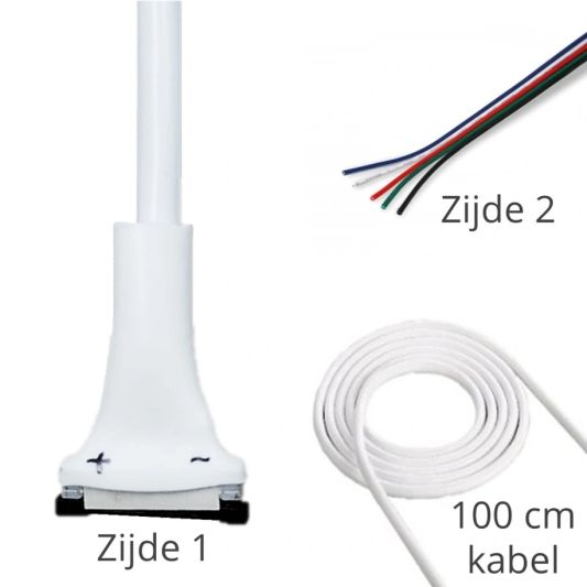 RGBW koppelstuk met 100 cm kabel zonder solderen
