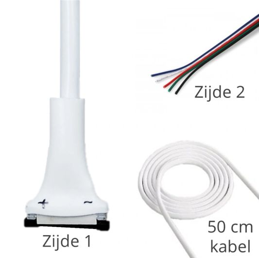 RGBW koppelstuk met 50 cm kabel zonder solderen