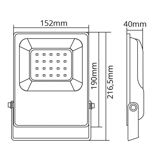 RGBW WLAN LED Scheinwerfer Baulampe 20 Watt IP65 - lose
