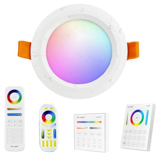 RGBWW LED Einbaustrahler mit 1-4 downlights 6 Watt inklusiv Fernbedienung
