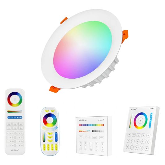 RGBWW LED Einbaustrahler mit Fernbedienung 1-4 Lampen 18 Watt