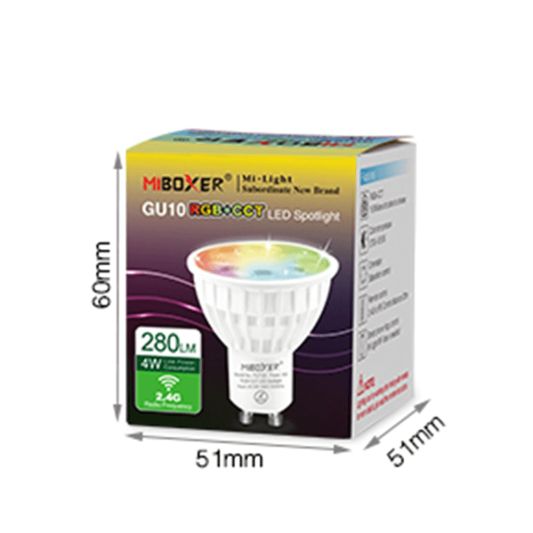 RGBWW LED Lampe mit Fernbedienung 4W GU10 1 bis 4 Lampen