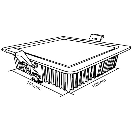 RGBWW LED viereckiges downlight 9 Watt