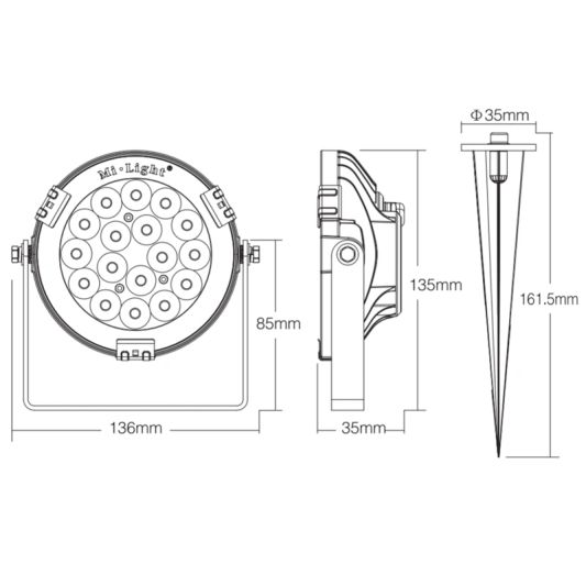 RGBWW WLAN LED Gartenstrahler 15 Watt