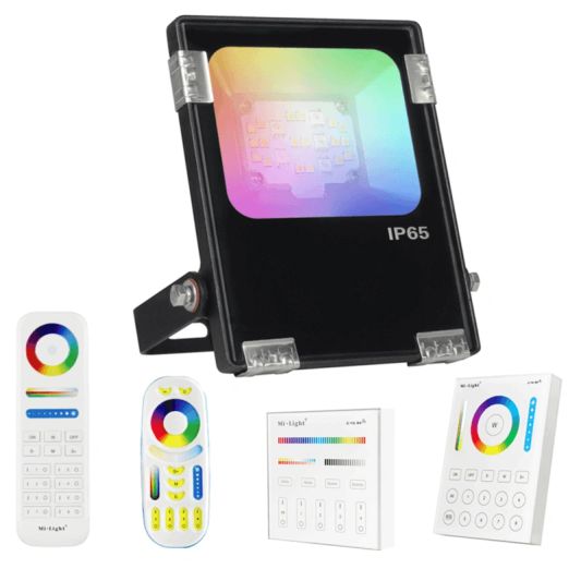 RGBWW WLAN Scheinwerfer 10 Watt mit Fernbedienung und 1-4 Lampen