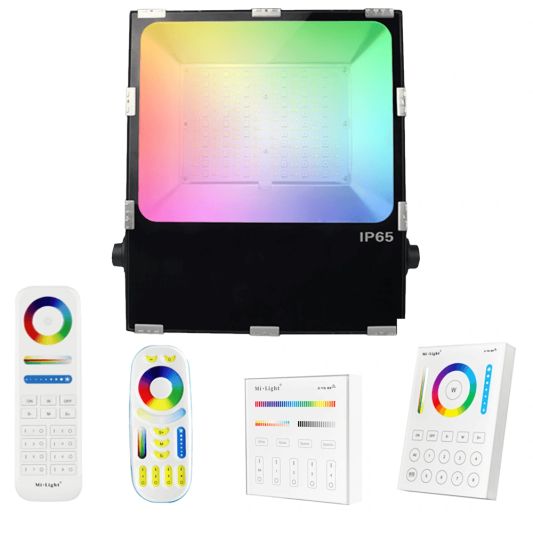 RGBWW WLAN Scheinwerfer 100 Watt mit Fernbedienung und 1-4 Lampen