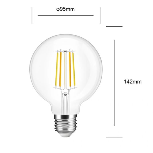 Smart Filament LED Glühbirne von Milight - Dual weiß 7W E27 Fassung - G95 Modell