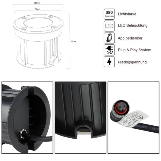Smart ZigBee gebaut - im Erdgeschoss 9w rund - Starterset