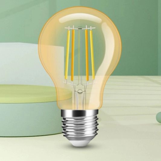 Smarte Filament Zigbee LED Lampe- Dual White 7W E27 Fassung - A60 Modell farbig - Vorteilsset von 3 Stück