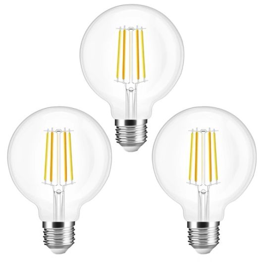 Smarte Filament Zigbee LED-Lampe - Dual White 7W E27 Fassung - G95 Modell farbig - Vorteilsset 3 Stück
