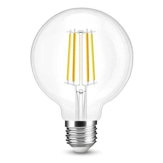 Smarte Filament Zigbee LED Lampe - Dual White 7W E27 Fassung - G95 Modell - Vorteilsset von 6 Stück