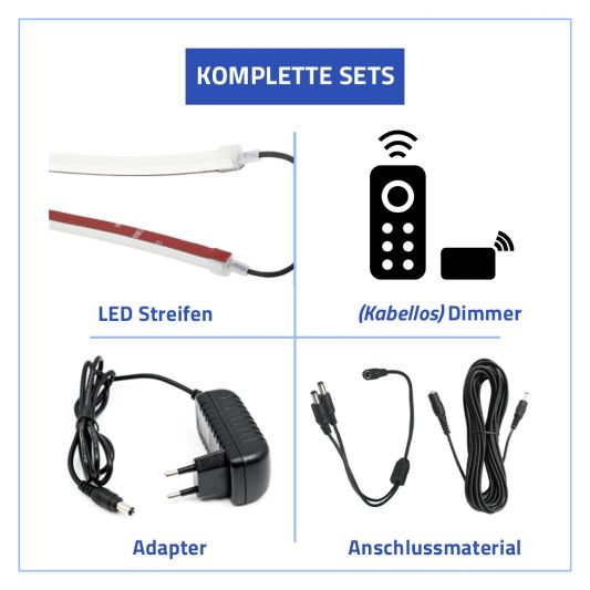 Sonnenschirmbeleuchtung LED Streifen Set Warmweiß - 2 LED Streifen
