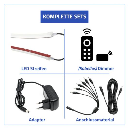Sonnenschirmbeleuchtung LED Streifen Set Warmweiß - 6 LED Streifen