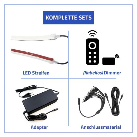 Sonnenschirmbeleuchtung LED Streifen Set Warmweiß - 8 LED Streifen