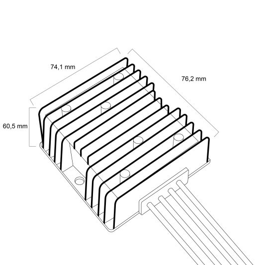 Stabilisator für LED-Streifen - 12V/6A Output - Aluminium Gehäuse