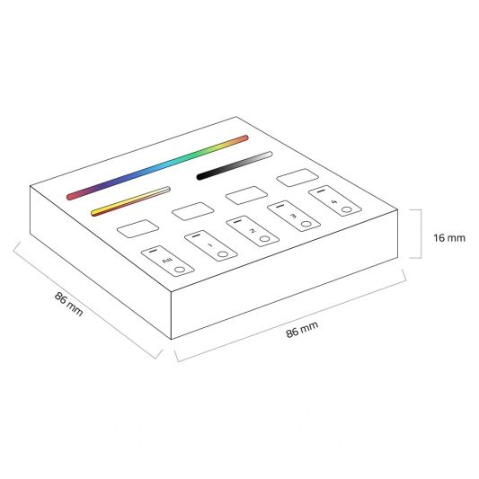 Touch Modul 4 Zonen RGBWW Fernbedienung Wandmodul mit Batterie