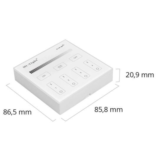 Touch Modul Wandbedienung kabellos weiß auf Batterie Milight lose