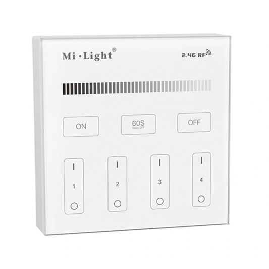 Touch panel wandbediening draadloos WIT op stroom Milight los