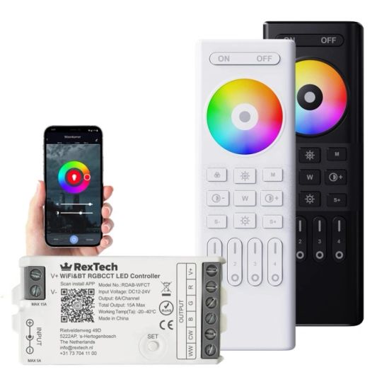 Touch RF 4 Zonen Fernbedienung RGBWW + WLAN - komplett