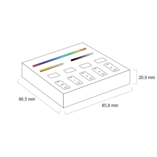 Touchpanel Wandbedienung inklusive Controller – kabellos und batteriebetrieben