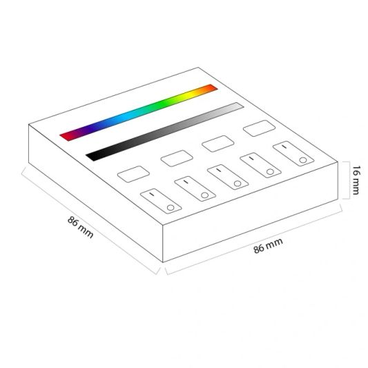 Touchpanel Wandbedienung kabellos RGB mit Batteriebetrieb