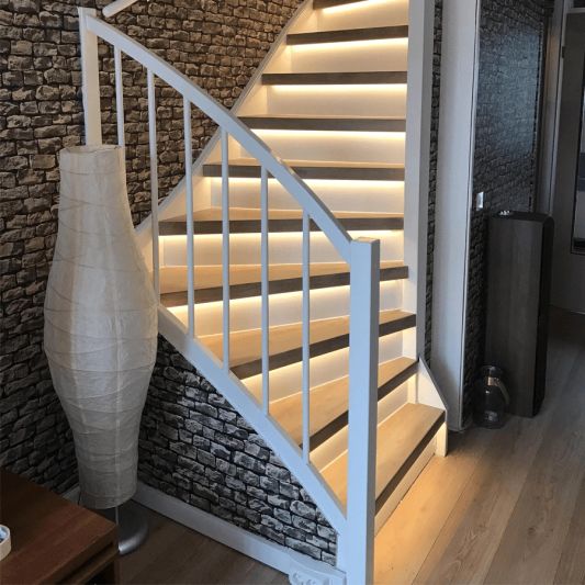 Treppenbeleuchtung COB LED Streifen warmweiß komplettes Set 130 cm