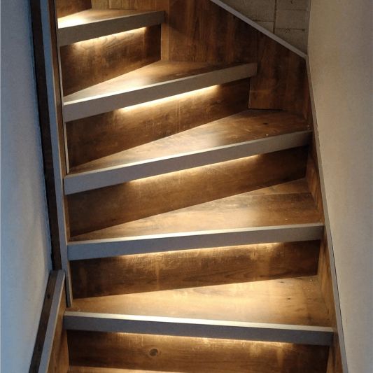 Treppenbeleuchtung COB LED Streifen warmweiß komplettes Set 50 cm